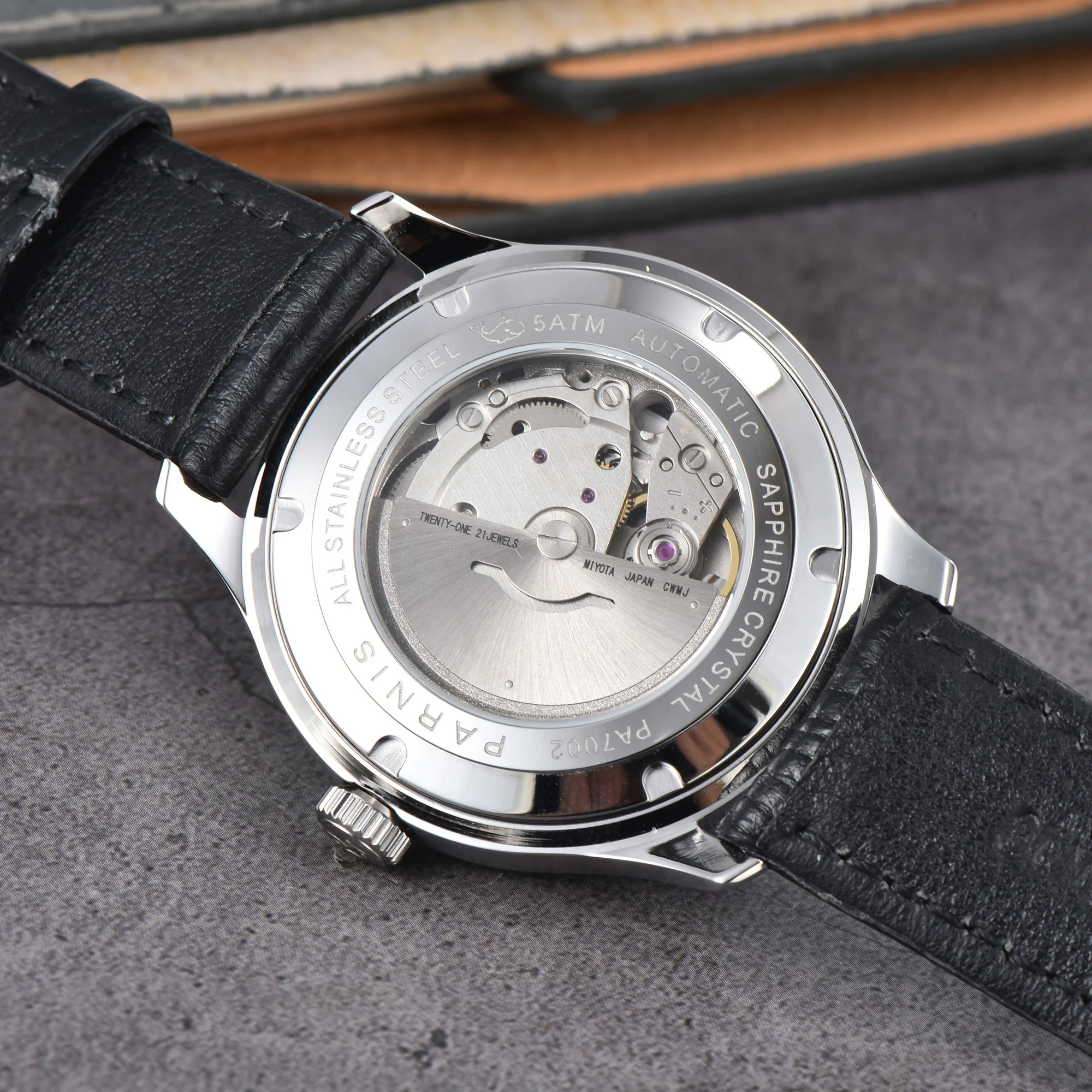 2025 nueva llegada Parnis 41MM esfera azul relojes mecánicos automáticos para hombres cristal de zafiro Miyota 8215 reloj para hombres reloj