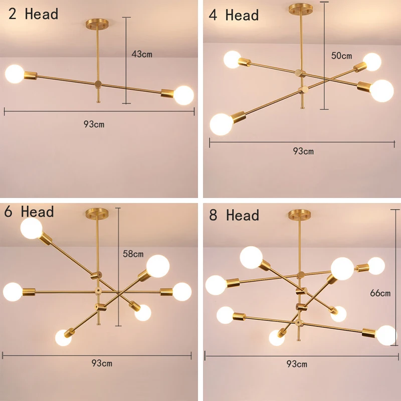 Lámpara colgante nórdica de hierro dorado para Bar, sala de estar, dormitorio, comedor, E27, LED geométrico, iluminación interior de lujo, luces