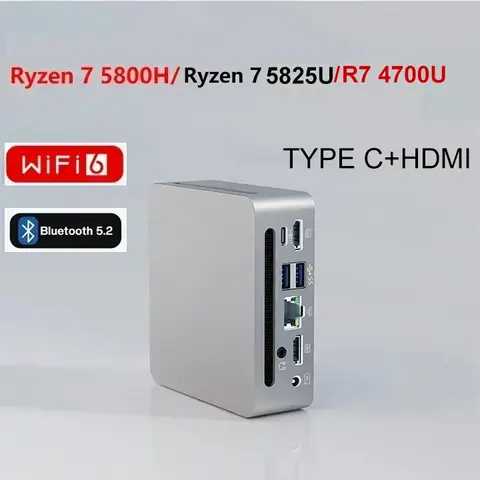 SZBOX S58 AMD Ryzen 7 5800H/Ryzen 7 5825U/R7 4700U Mini PC Windows 11 DDR4 3200Mhz Nvme SSD WiFi6 BT5.2 Mini computadora para juegos