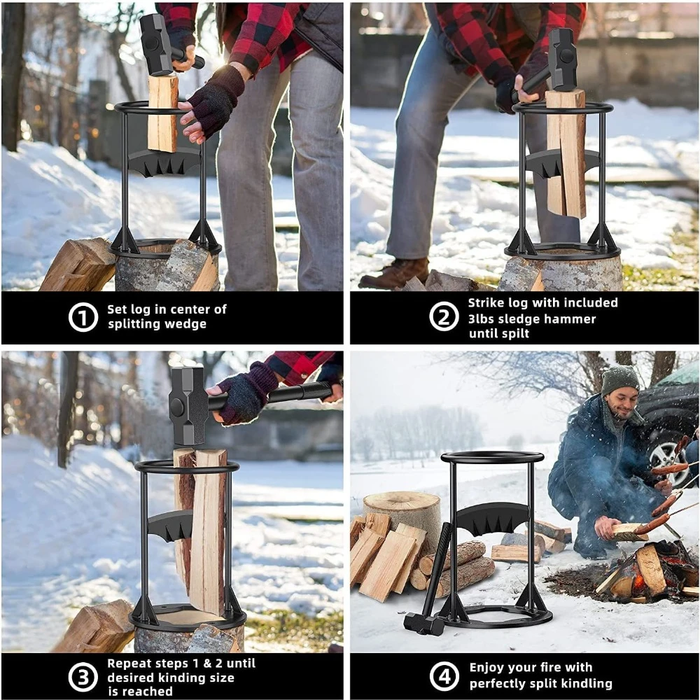 Firewood Splitting Machine Safe Portable Homed Outdoor Manual Firewood Cutting Tools Efficient Woodworking Machinery