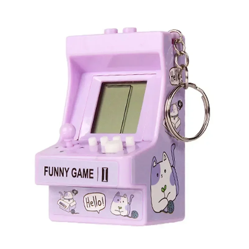 Portable Mini Pocket Keychain Ring Built-in 26 Retro Classic Games Electronic Handheld Game Console for Kid\'s Toy Gaming Machine