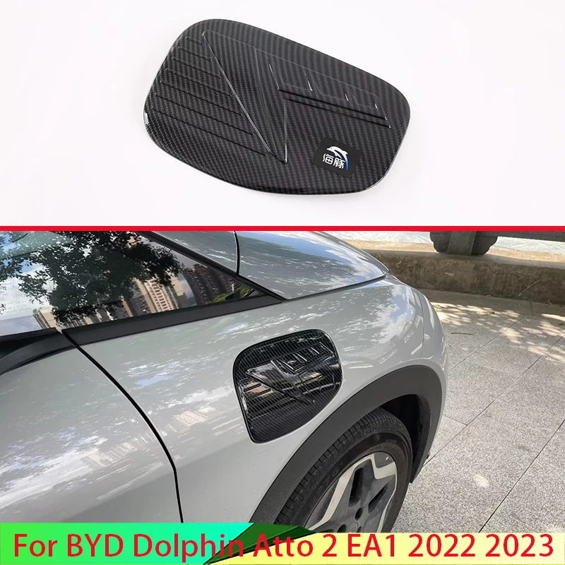 For BYD Dolphin Atto 2 EA1 2022 2023 Car Accessories Carbon Fiber Style Decorative Glitter For Charging Port Cover