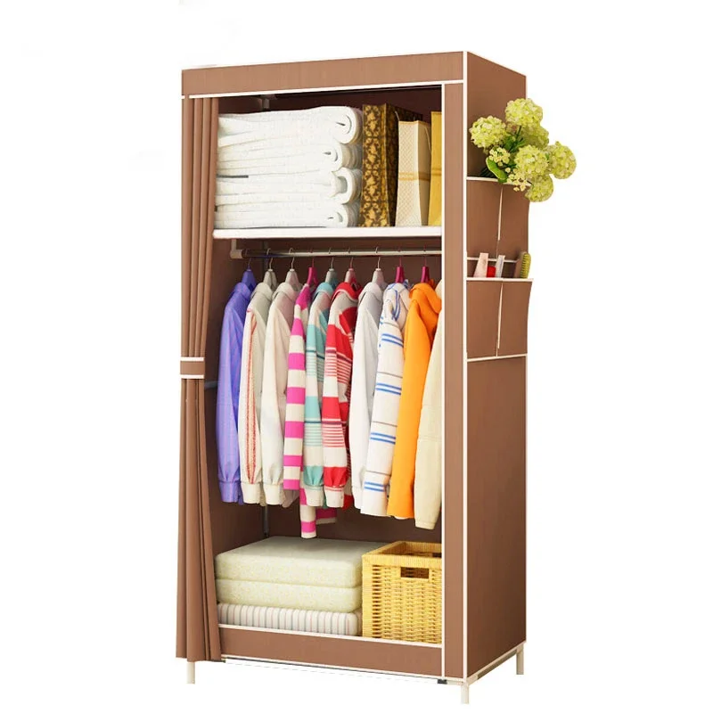 Simple Wardrobe Student Dormitory Single Wardrobe Storage Cabinet Finishing Locker Steel Tube Wardrobe