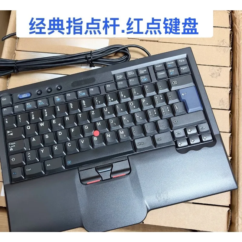 Wired USB Keyboard with Pointing Stick for Desktop Notebook Computer