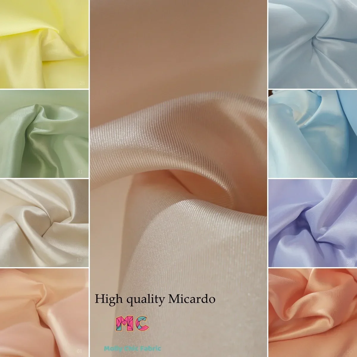 Light Colored Series High-quality Mikado Twill Satin Thick Satin Design Dress Wedding Dress Bridesmaid Dress Fabrics For Sewing
