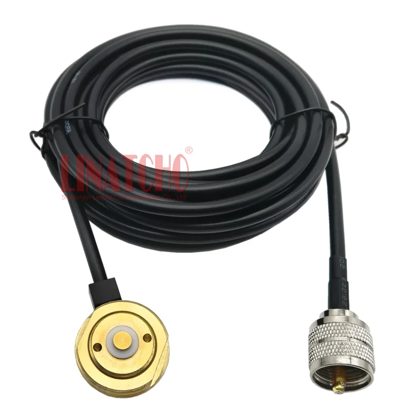 5 meters RG58U PL259 Car Radio Antenna Extension Cable Detachable NMO Bracket Mount