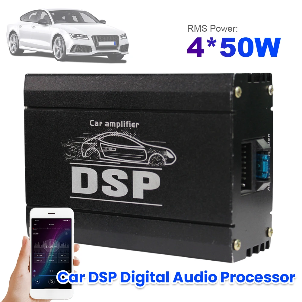 Processore audio digitale DSP per auto 4x50W Amplificatore DSP per auto 4 ingressi 6 uscite Amplificatore DSP per auto