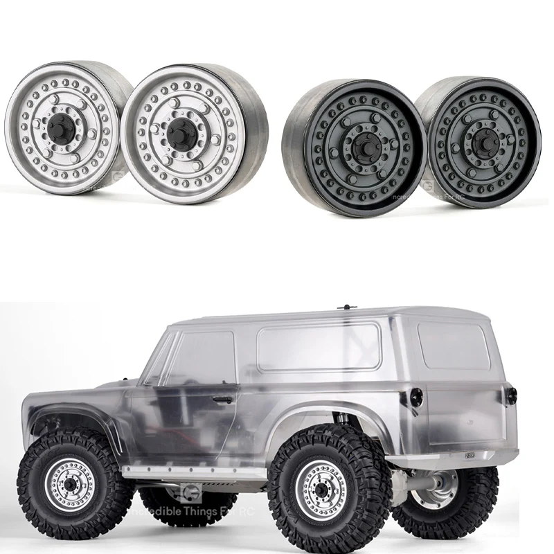 Metal Black Silver 1.9 Inches Rhino Wheel Hub for 1/10 RC Crawler Car Traxxas TRX4 GEN 8 MST Accessories