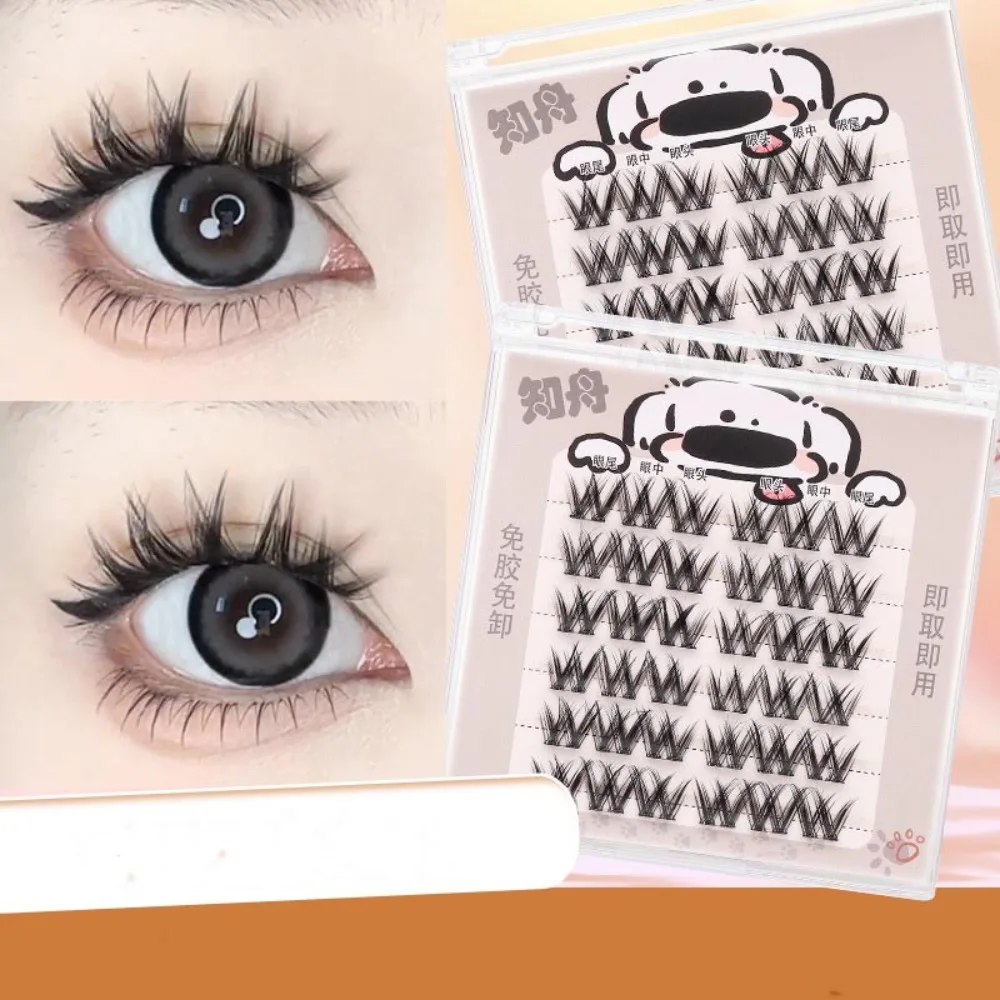 With Jelly Glue Strips Manga Lashes Anime Cosplay Multiple Styles Segmented False Eyelashes Nude Makeup Handmade