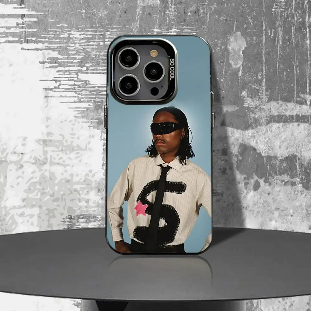 حافظة هاتف Steve L-Lacy Gemini Right لهاتف iPhone 16,15,14,13,12,11,Pro,XS,Max,Plus,Mini,SE4,E غطاء أسود غير لامع مقاوم للصدمات