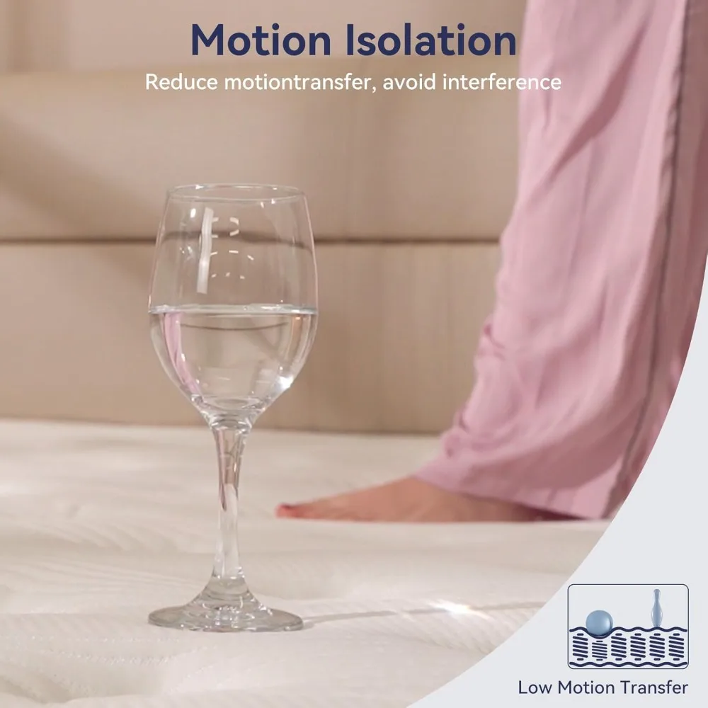 مرتبة هجينة بحجم كوين مقاس 12 بوصة مع نوابض جيب لدعم متوسط الشدة وتخفيف الضغط