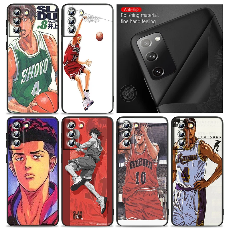 Anime SLAM DUNK Cool Phone Case For Samsung S24 S23 S22 S21 S20 FE S10 S10e Ultra Plus Lite Black Soft Cover