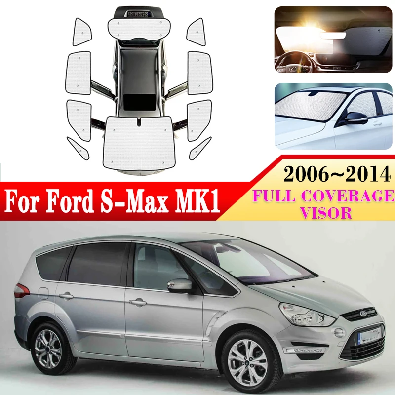 

Автомобильный козырек от солнца с защитой от УФ-лучей для Ford S-Max MK1 Smax 2006-2014 2007, солнцезащитные очки на лобовое стекло, боковые оконные козырьки, автомобильные аксессуары