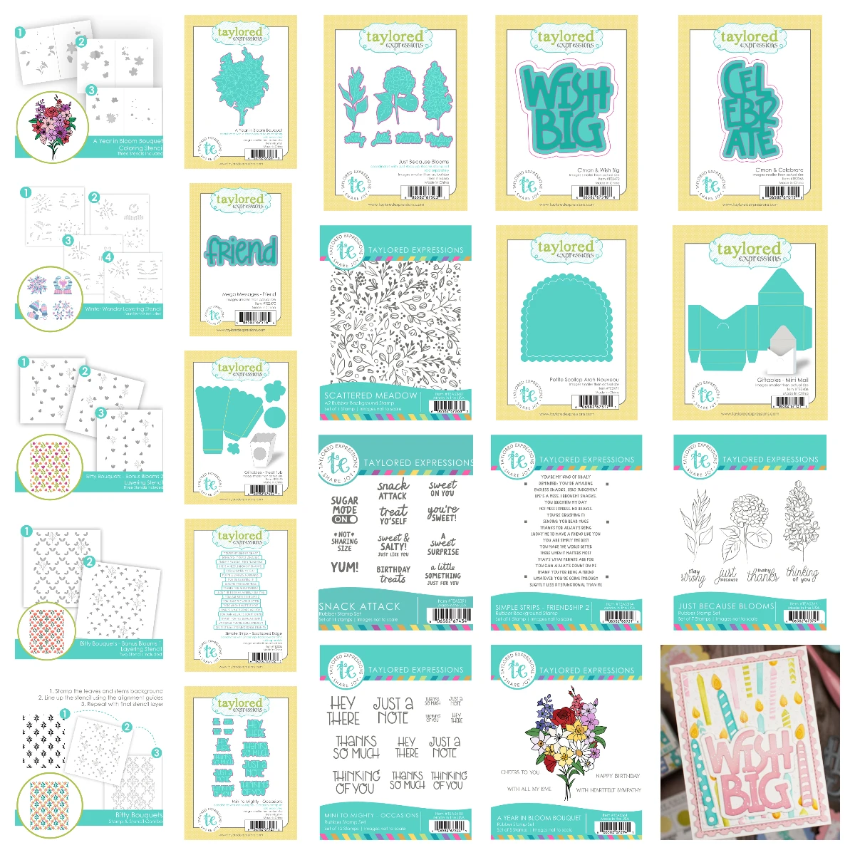 

Taylored Bitty Bouquets C'mon & Celebrate Metal Cutting Dies and Stamps for DIY Scrapbook Handmade Photo Album February 2026 New