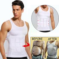 Men Slimming Elastic Body Shapewear Vest Tight Skinny Shirt Fitness Waist Compression Control Abdomen Breathable Sport Vest