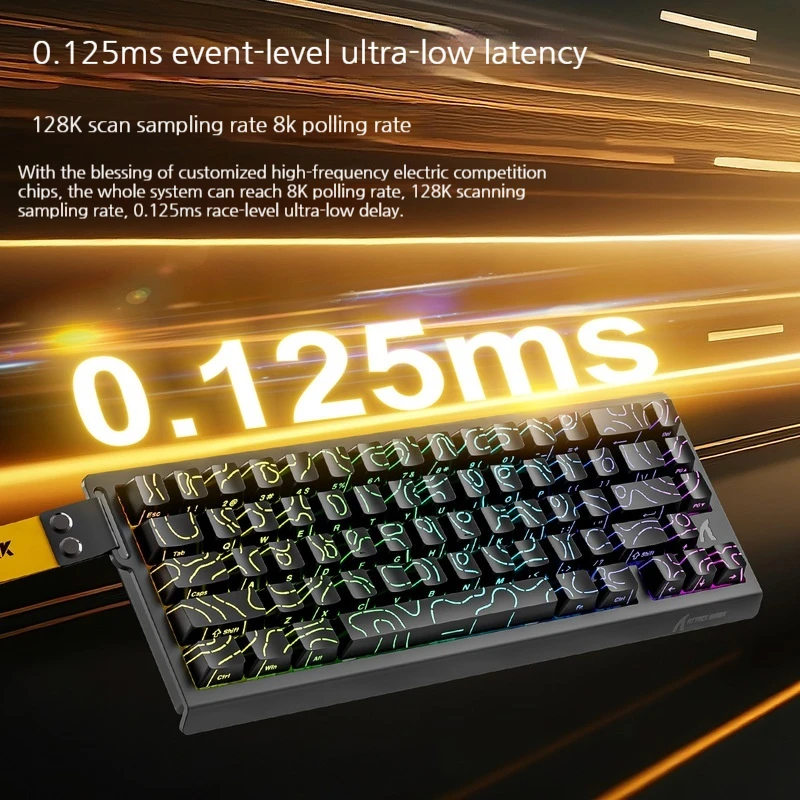 هجوم القرش X68he المحور المغناطيسي لوحة المفاتيح الميكانيكية كفاف خط الجانب النقش السلكية Rgb لعبة Rt قابل للتعديل لوحة المفاتيح