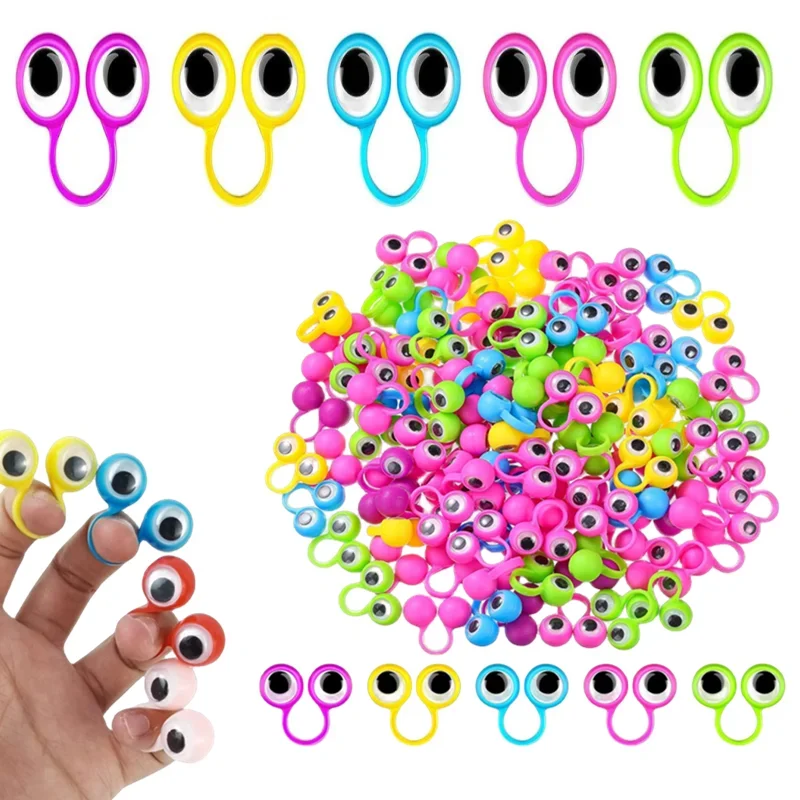 50/100Pcs Fun Eye Ring Finger Puppet Toy Set for Kids Boy Girls Birthday Party Baby Shower Gift Pinata Halloween Gift Decoration