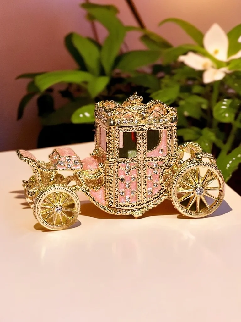 Metal enamel crafts car jewelry boxes home decor trinket box birthday gifts counter decoration