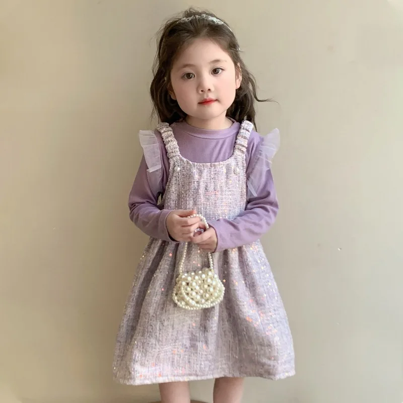 

Children's New Spring and Autumn Collection2025Fashionable and Stylish Sweet Princess Dress Set for Girls Baby Autumn Trendy Out