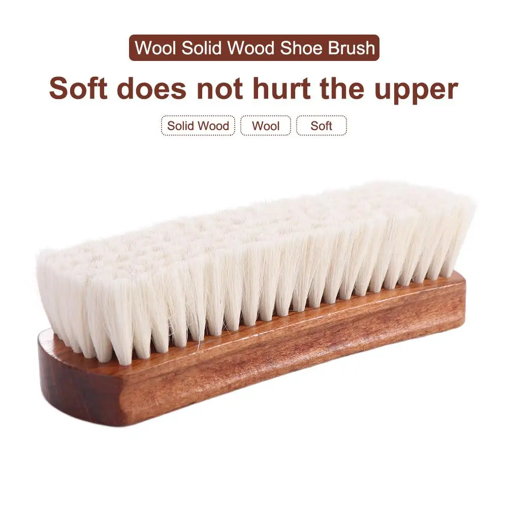 

Soft Wool Shoe Brush Leather Care Wooden Handle Shoe Polish Brush Boot Cleaner Multifunctional Shoe Cleaning Brush