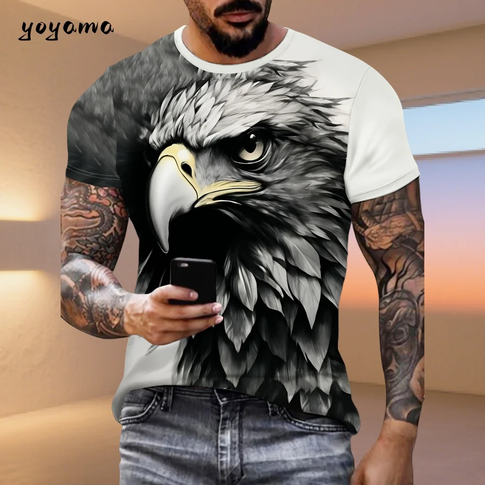 

Men 3D Eagle Print T-Shirt Patriotic Theme Casual O-Neck Short Sleeve T-Shirt Fashion Outdoor Men's Clothing Breathable Men Top