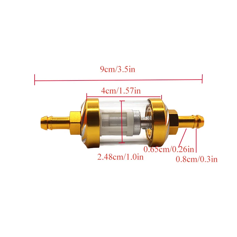 8mm CNC Aluminum Alloy Glass Gas Fuel Oil Filter Moto for Dirt Pit Bike 125/140/150/160cc CRF70 90 110 TTR100 110 KLX65