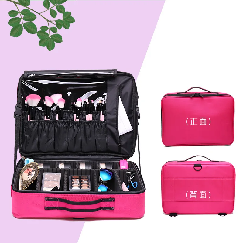 Storage Partition Cosmetic Bag Large Capacity Multi-Functional Portable Cosmetic Case Tattoo Makeup Storage Kit Korean