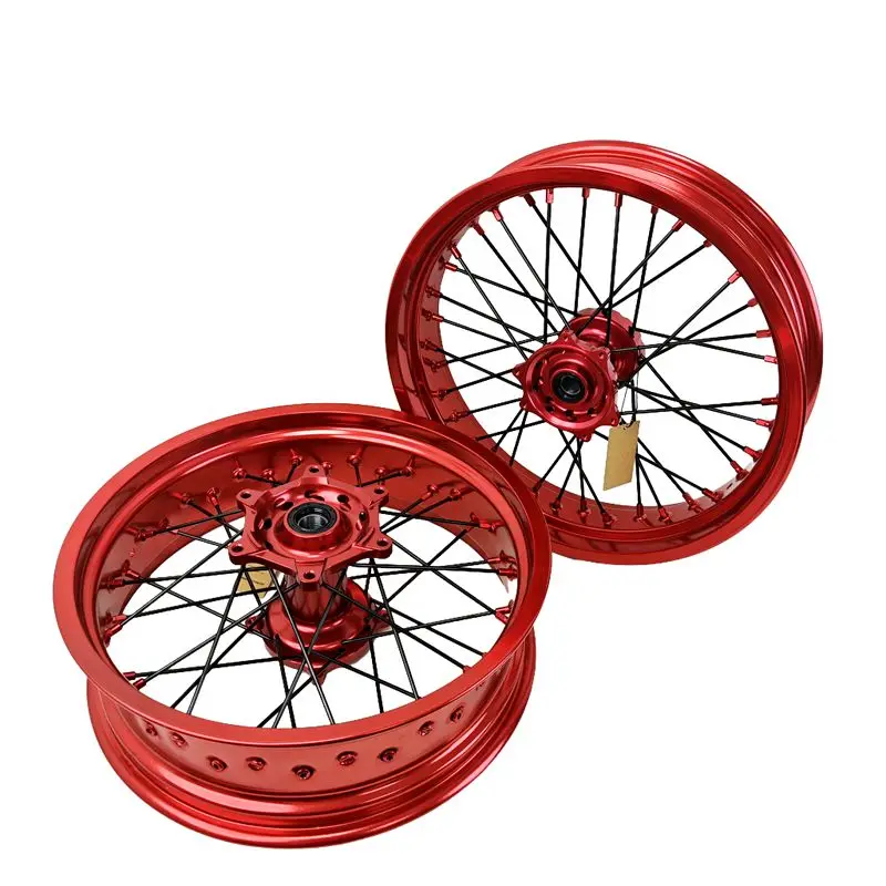 

Fit CR125/CR250R/CRF250R Supermotard Wheel 17 *3.5 17*5.0 Red Wheels Sets With Hub