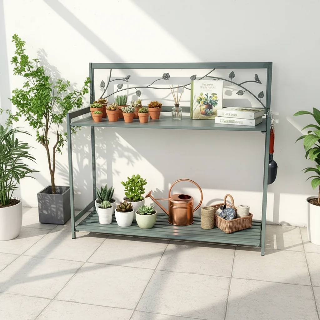 

Винтажная отделка в деревенском стиле | Многофункциональный дизайн | Идеально подходит для садовых инструментов и цветочных горшков | Ширина 126 см и высота 115,5 см | Идеальный F