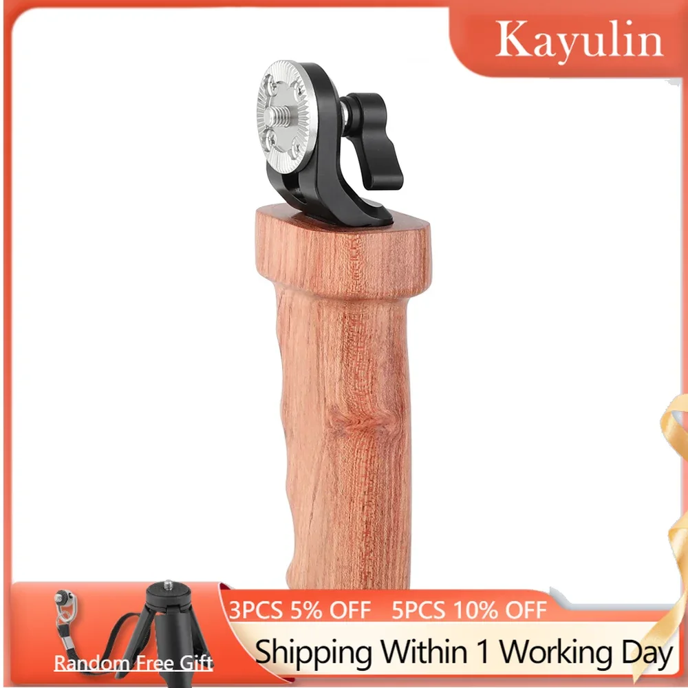 

Kayulin Wooden Grip (Right Hand Side) With Top ARRI Rosette M6 Thread Connection For DLSR Camera Shoulder Mount Rig