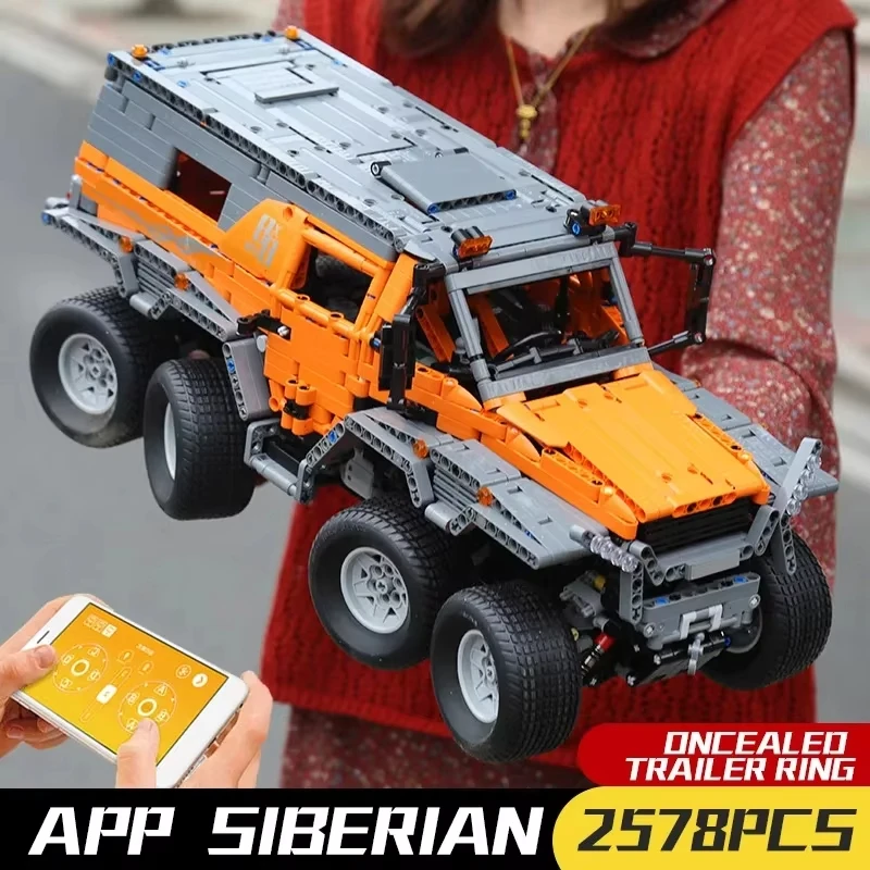 Mould King 13088 Technical APP RC Off-Road Shaman 8x8 Siberia Vehicle Model Building Blocks Sport Car Bricks Kids Christmas Gift