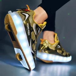 Roller Skates Sneakers Children Boys Girls Kids 2 Wheels Boots 2022 Gift Outdoor Sports Game Fashion Casual Led Lighted Shoes