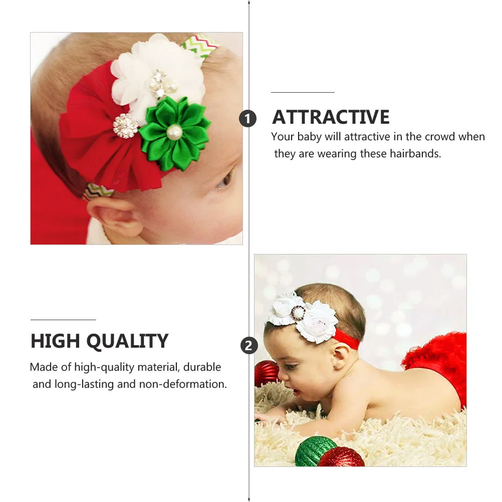 

3Pcs Baby Girls Headband Infant Hairband Christmas Newborns Headdress Flower Style Party Photo Prop Children Hair Accessories