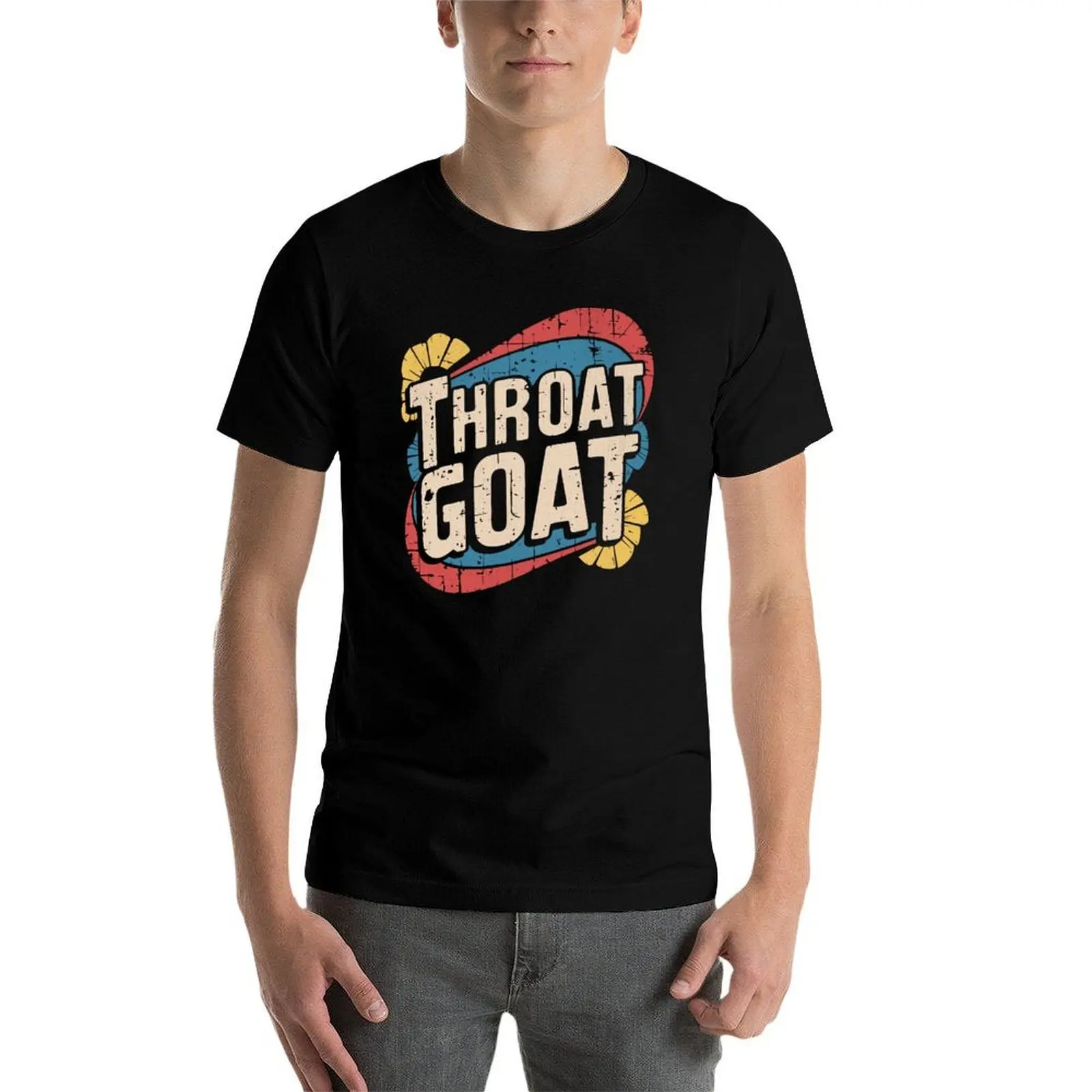 

Throat Goat - Retro Distressed T-Shirt anime tshirt t shirt man plain T-Shirt