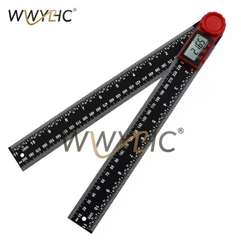 New 2-in-1 Digital Angle Ruler Protractor Black Vernier Caliper