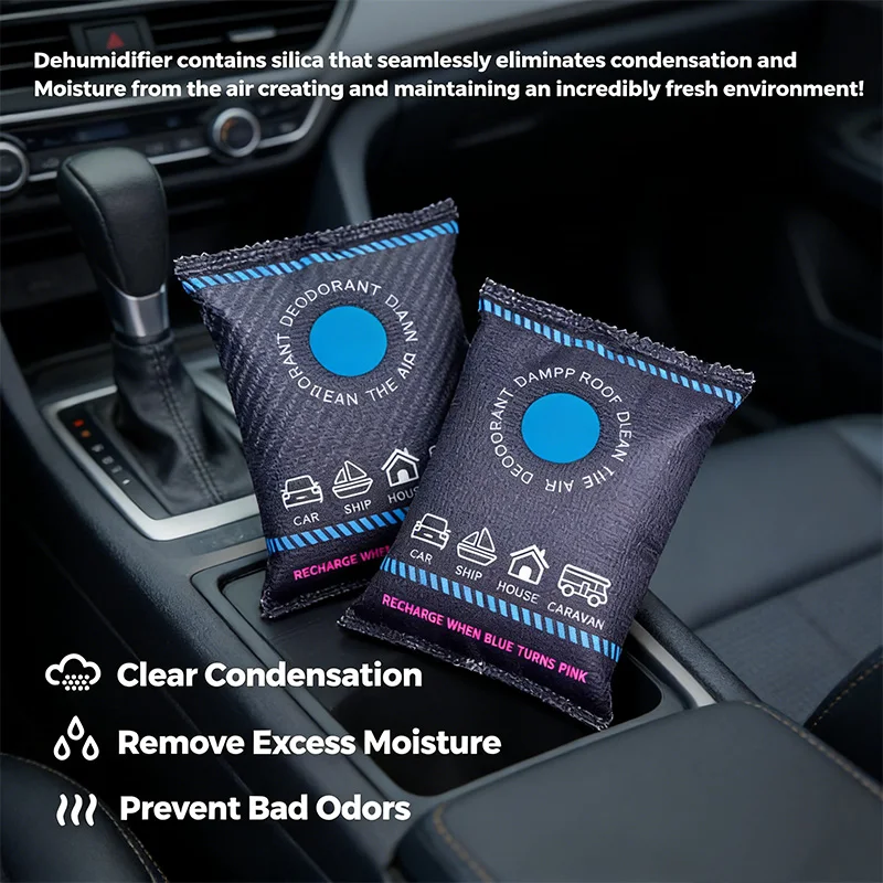 1pc Color-Changing Moisture Absorber Bag, Reusable Dehumidifier for Car/Closet/Basement/Garage/Wardrobe Prevents Mold & Odors
