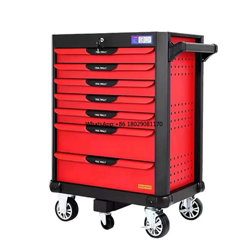 7 Drawers Tool Cart Trolley Cold Rolled Steel Car Repairing Workshop Craftsman Tool Cabinet Garage Storage Boxes