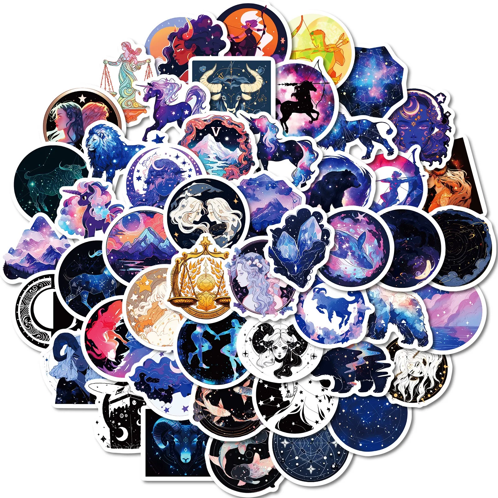 10/50pcs Cool Universe Constellation Stickers Astrology Goth Decals Luggage Bike Motorcycle Skateboard Waterproof Car Sticker