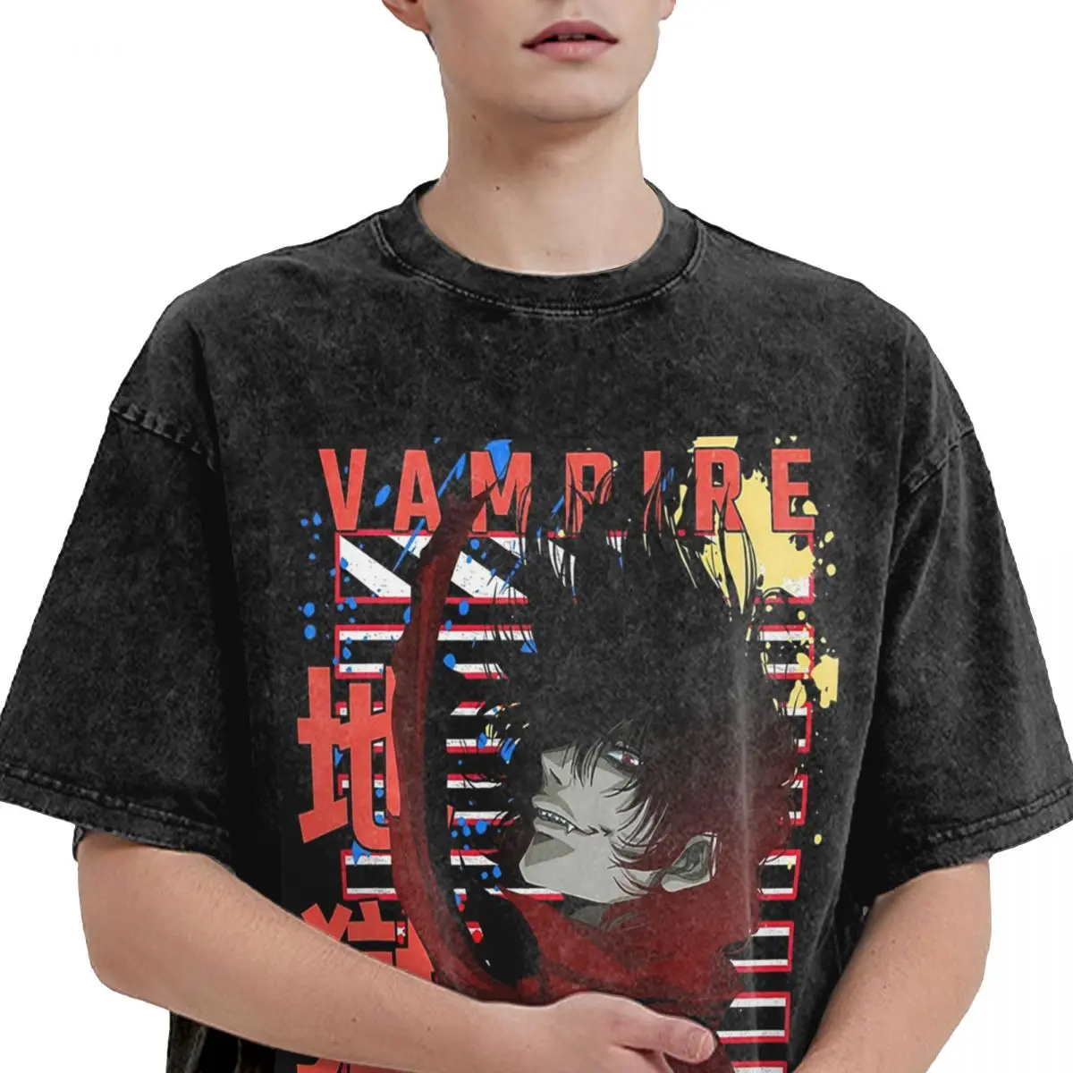 تي شيرت Alucard Hellsing Manga مغسول تي شيرت قطني بأكمام قصيرة تي شيرت هيب هوب ملابس الشارع الشهير تي شيرت للرجال والنساء #3
