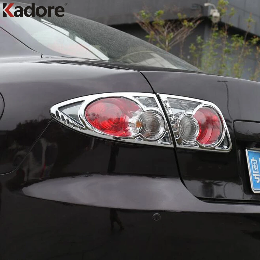 Chrome Taillight Frame For Mazda 6 M6 Atenza 2003-2005 2006 2007 2008 Rear Light Lamp Cover Sticker Trim Exterior Accessories