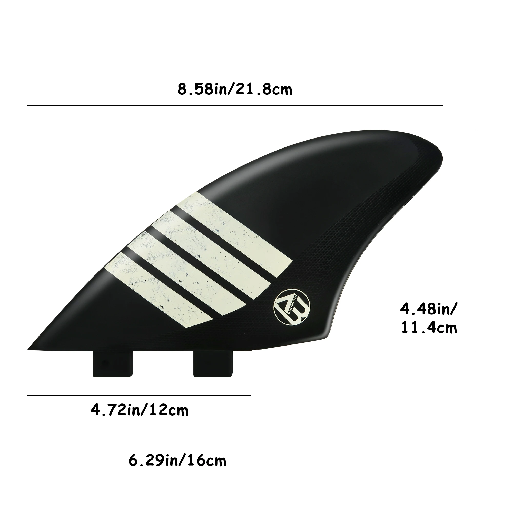 Surfboard Twin Keel Fins (2 Fins) Dual Tab Single Tab Sizes Nylon Plastic Fins for Longboard Surfboard Funboard