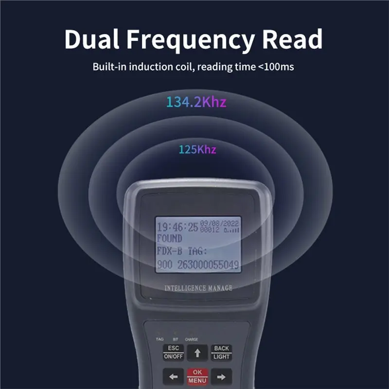 NEWA25P BT USB EMID FDX-B 134.2Khz 125Khz RFID Animal Chip Scanner ISO11784 ISO11785 Animal Reader