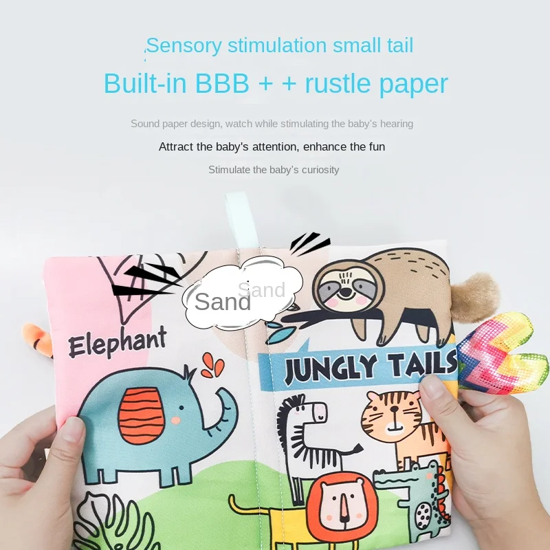 หนังสือผ้าสำหรับการศึกษาปฐมวัยของเด็กทารกหนังสือหางสามมิติสามารถกัดหนังสือสอนเด็กของเล่นเพื่อการศึกษา