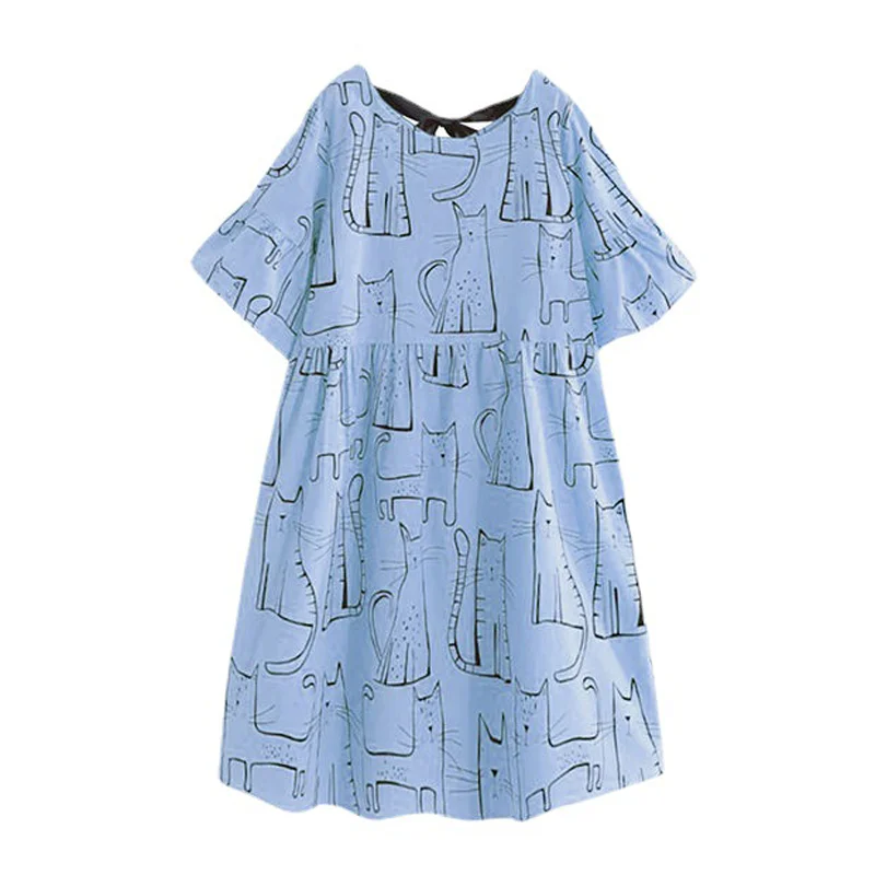 Maternity New Summer Short-Sleeved Dresses Women\'s Dresses Tops T-Shirt Loose Big Yards Medium-Length Maternity Skirt