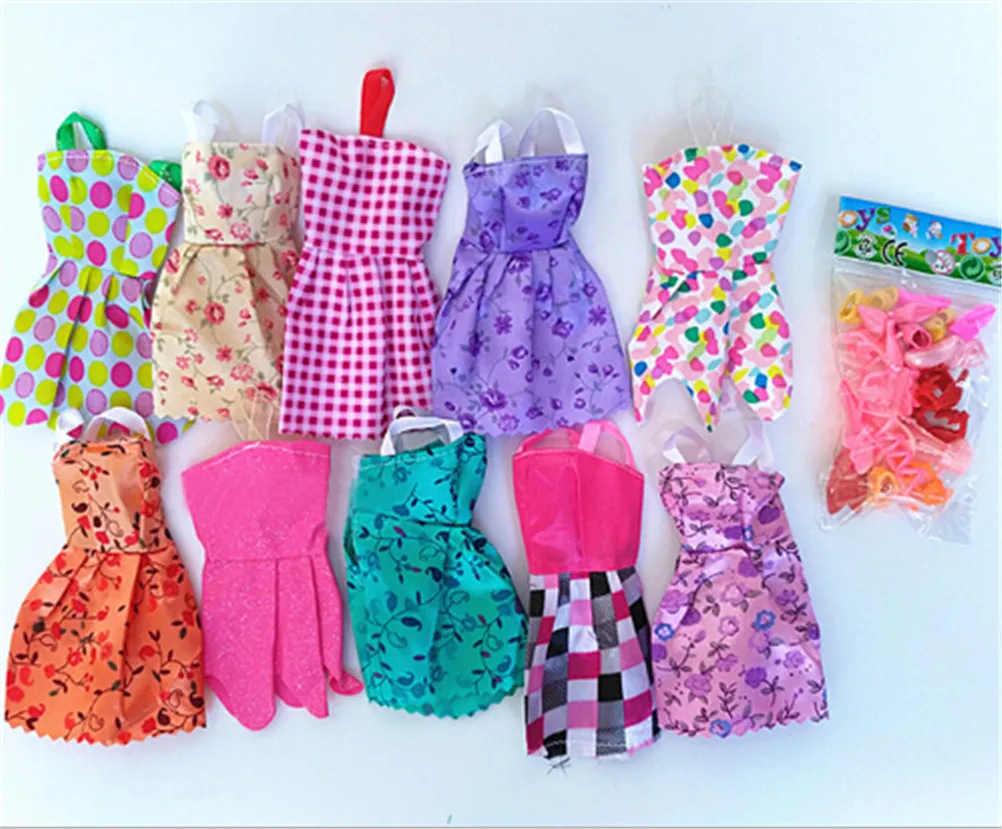 10xHandmade Dress Doll Clothes + 10xShoes High Heels For Doll Kid Toy view 6