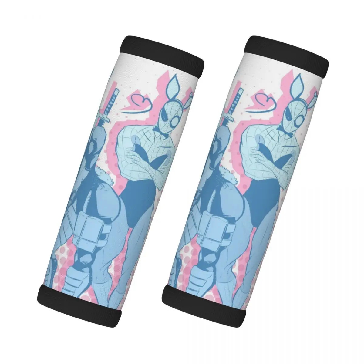 

Custom Deadpool Spiderman Funny 2 Pcs Luggage Handle Wrap Soft Grip Handle Cover Comfortable Neoprene Suitcase Identifier Travel