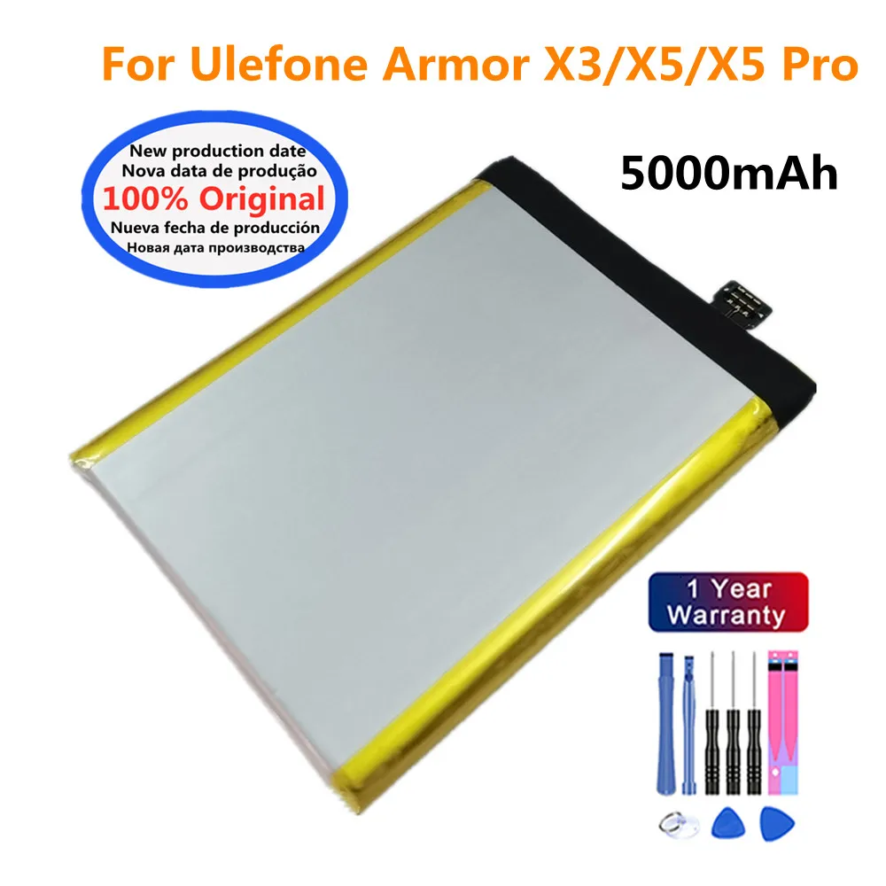 

New 5000mAh 100% Original Battery For Ulefone Armor X3 X5 / X5 Pro X 3 Mobile Phone Bateria Battery Fast Shipping + Tools