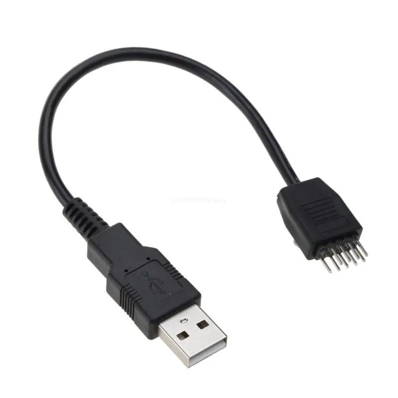 20cm 9pin Male to External USB A Male PC Mainboard Internal Data Extension Cable Dropship