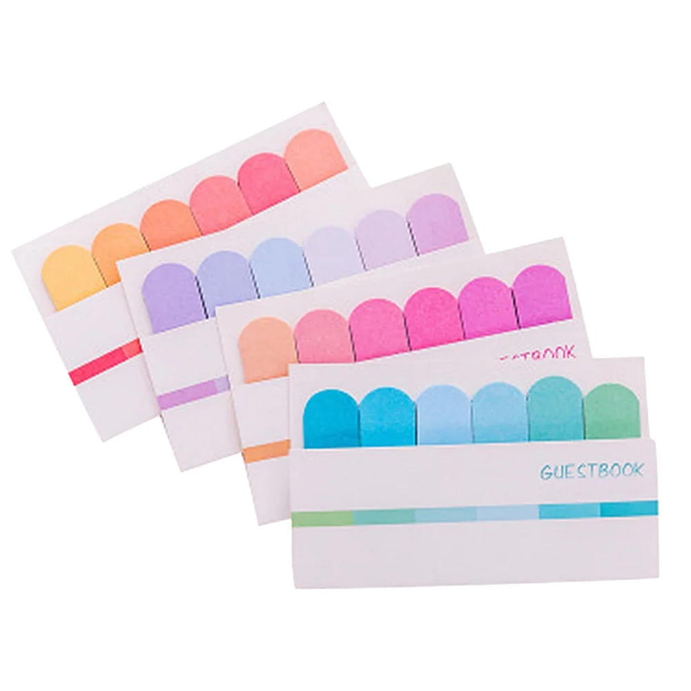 8pcs Gradient Smooth Writing Memo Pads For Office School Home Organization Plan Notes Mini Note Sticker
