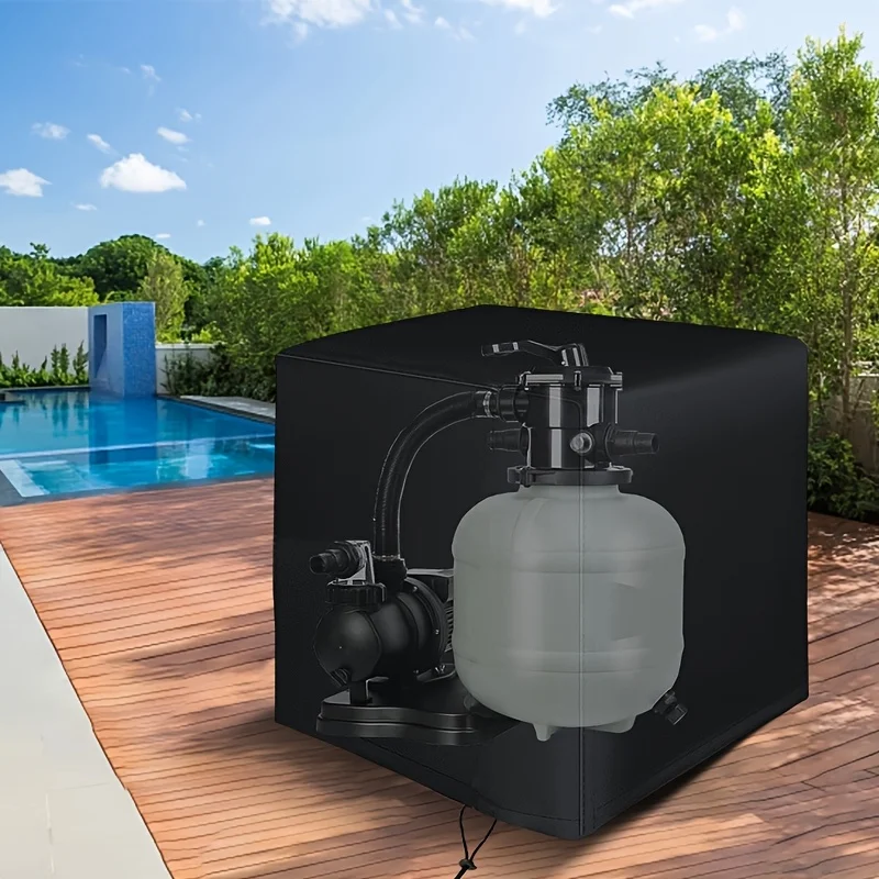 Pool Pump Cover, Cartridge Filter Protective Cover, Weather Resistant Sunproof Shield for Swimming Pool Circulation System